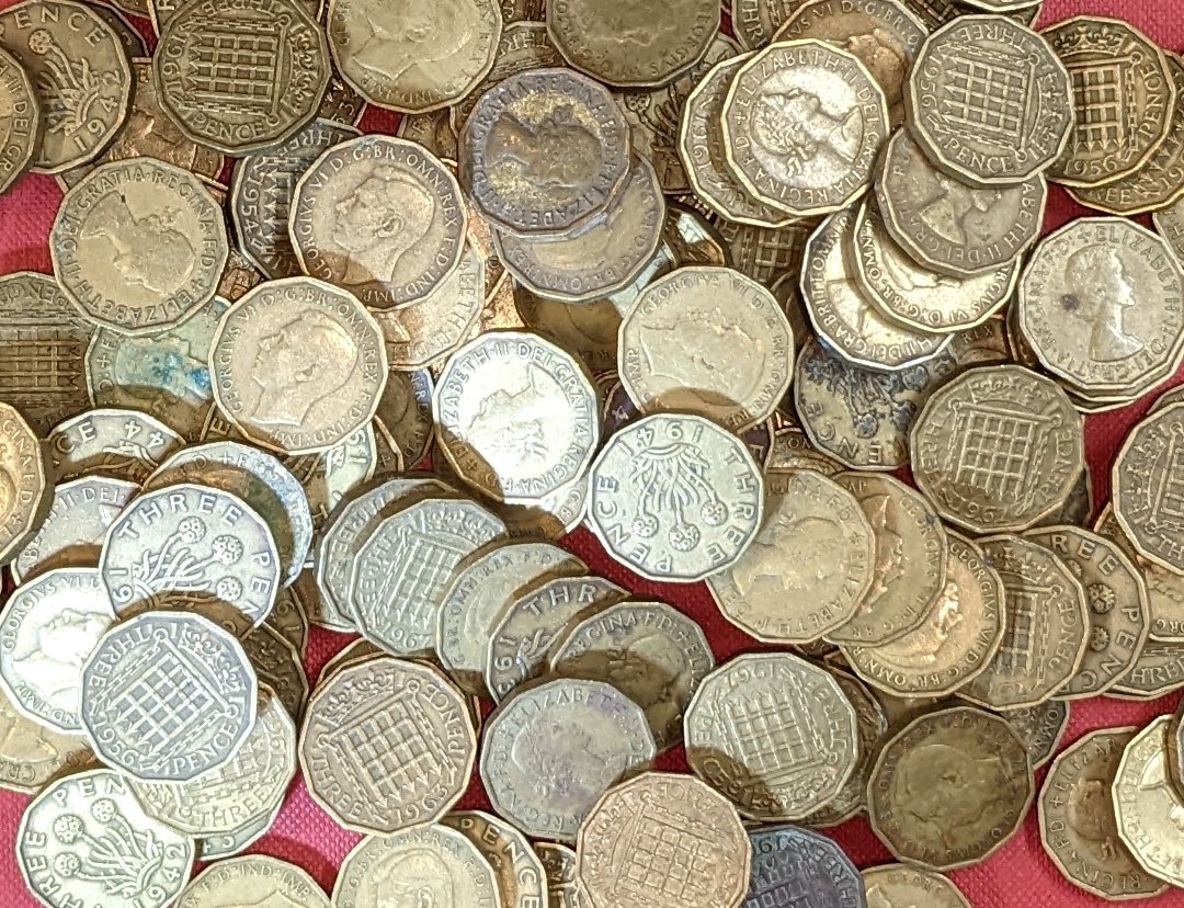wholeale brass threepence coins