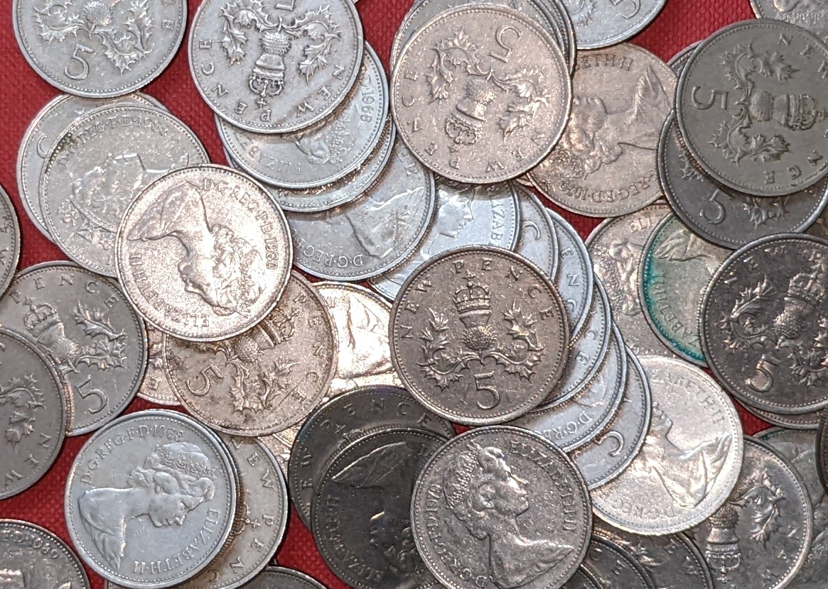 large 5p coins